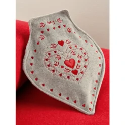 Best deal 🤩 Vermont Country Store Heart-Shaped Hot Water Bottle With Embroidered Cover 💯