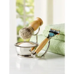 Outlet 💯 Vermont Country Store Perfect Shave Bamboo And Chrome 5-Piece Shave Set 🧨