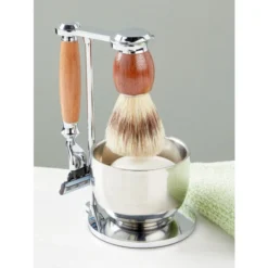 Cheap ⌛ Vermont Country Store Premium Rosewood And Chrome 5-Piece Shave Set 🥰